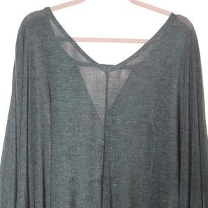 NWOT - 26/28 LB Marled Hunter Green/Black Blouse